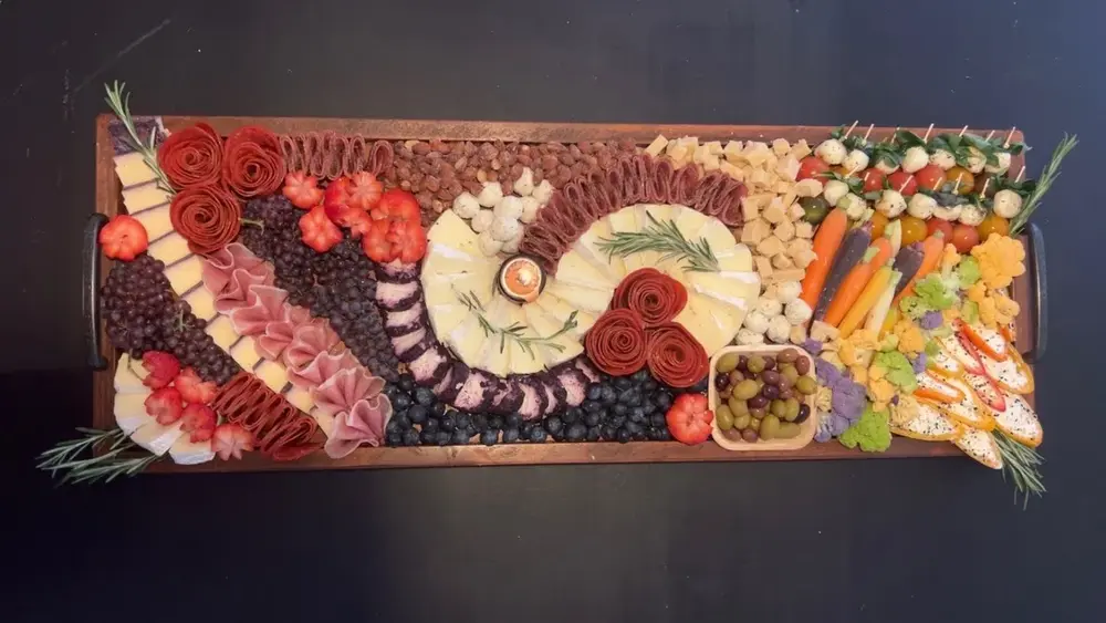 Elegant extra large charcuterie board for bridal shower party
